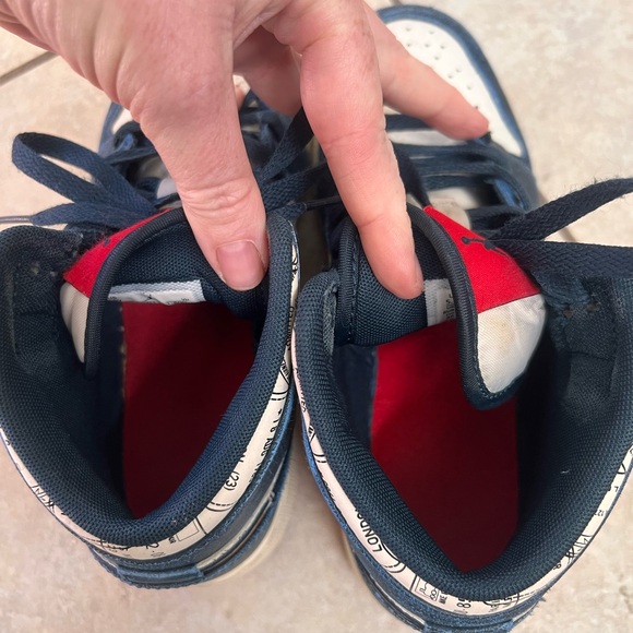 Nike Air Jordan 1 Mid SE Navy Red Take Flight Airplane Sneakers Big Kids 5.5Y - Picture 6 of 11